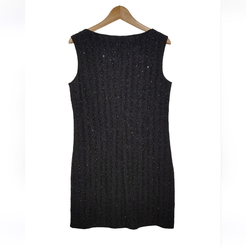 NWT Isaac Mizrahi New York Shimmering Little Black Dress Jackie O Style - Picture 6 of 11